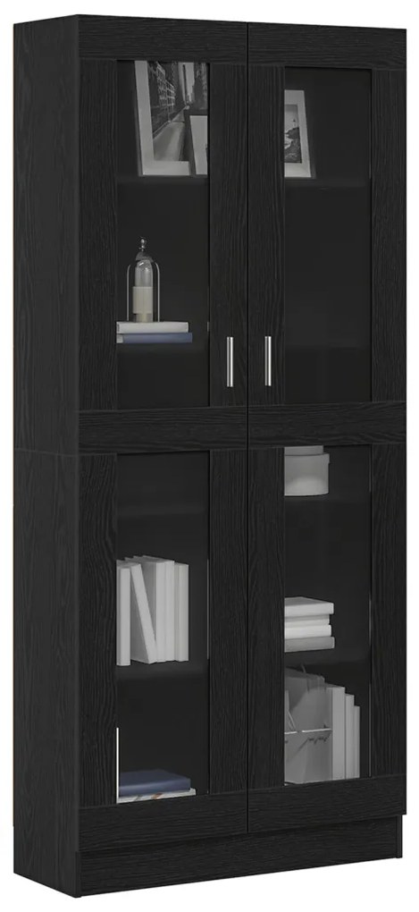 Könyvespolcok 2 db Fekete tölgyből 82,5x30,5x185 cm Műszaki fa