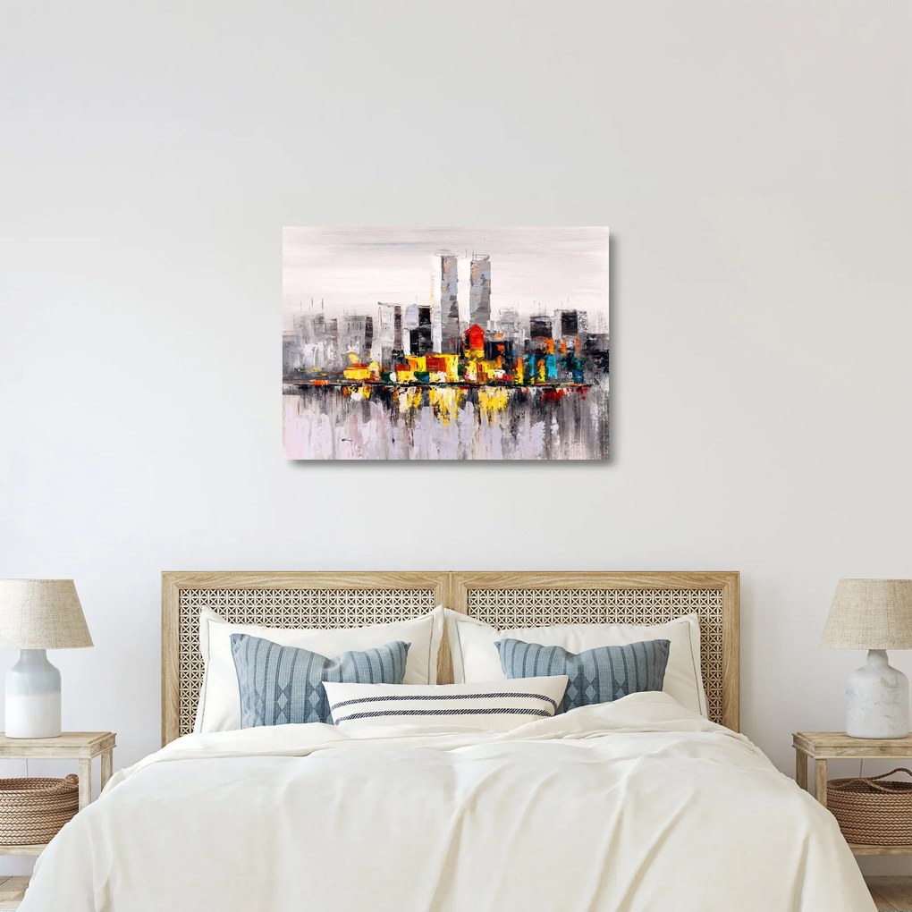 Kép - A nagyváros festménye (üvegen) (70x50 cm)