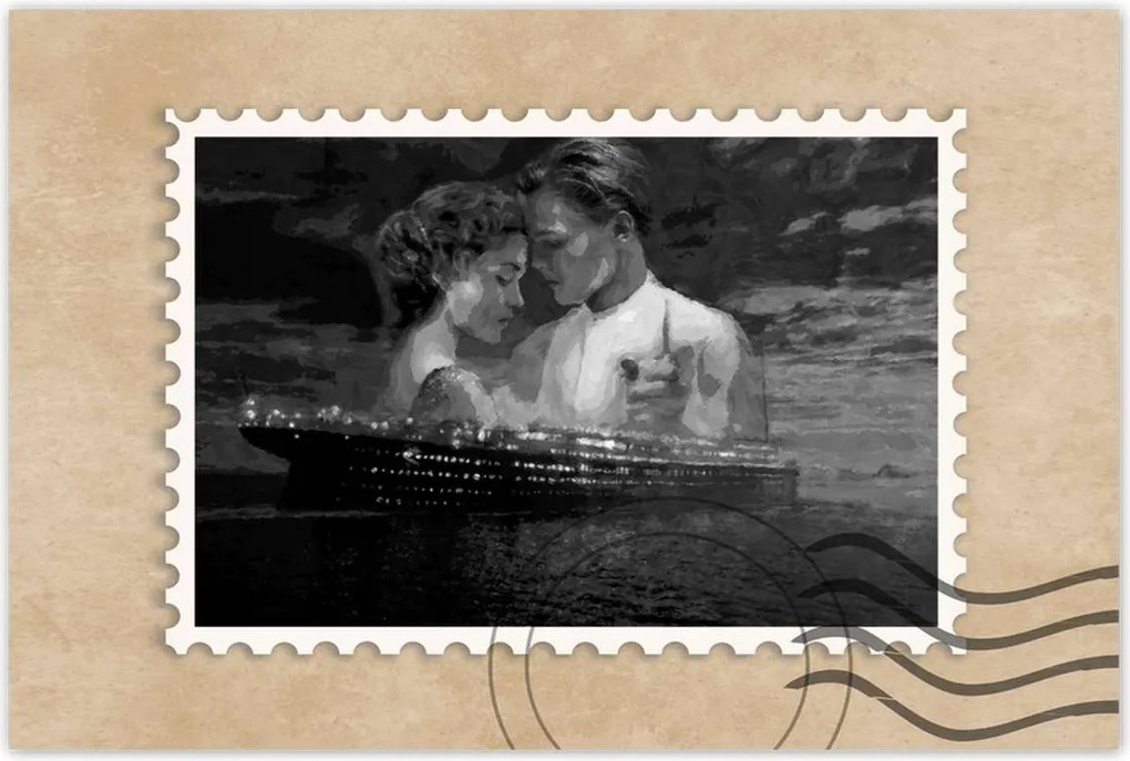 Poszter 90x60 Titanic Fekete-fehér