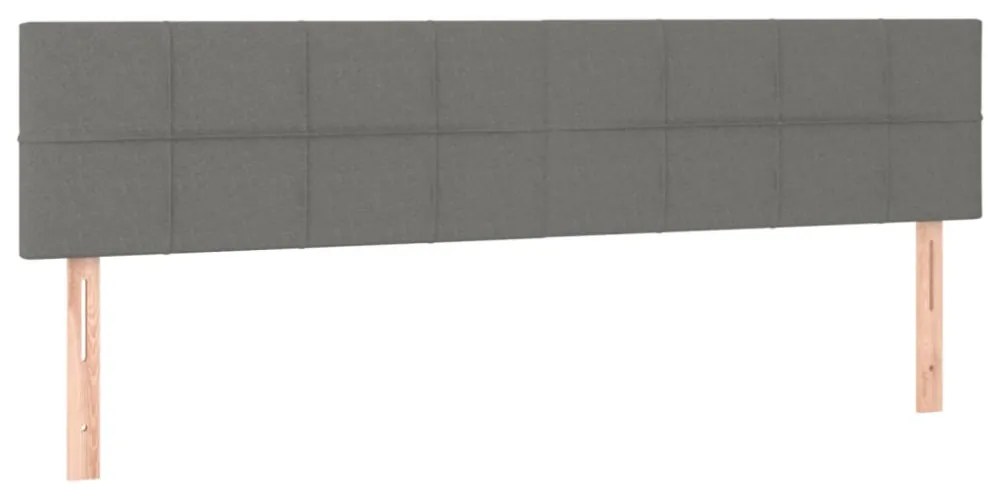 sötétszürke szövet rugós és LED-es ágy matraccal 160x200 cm