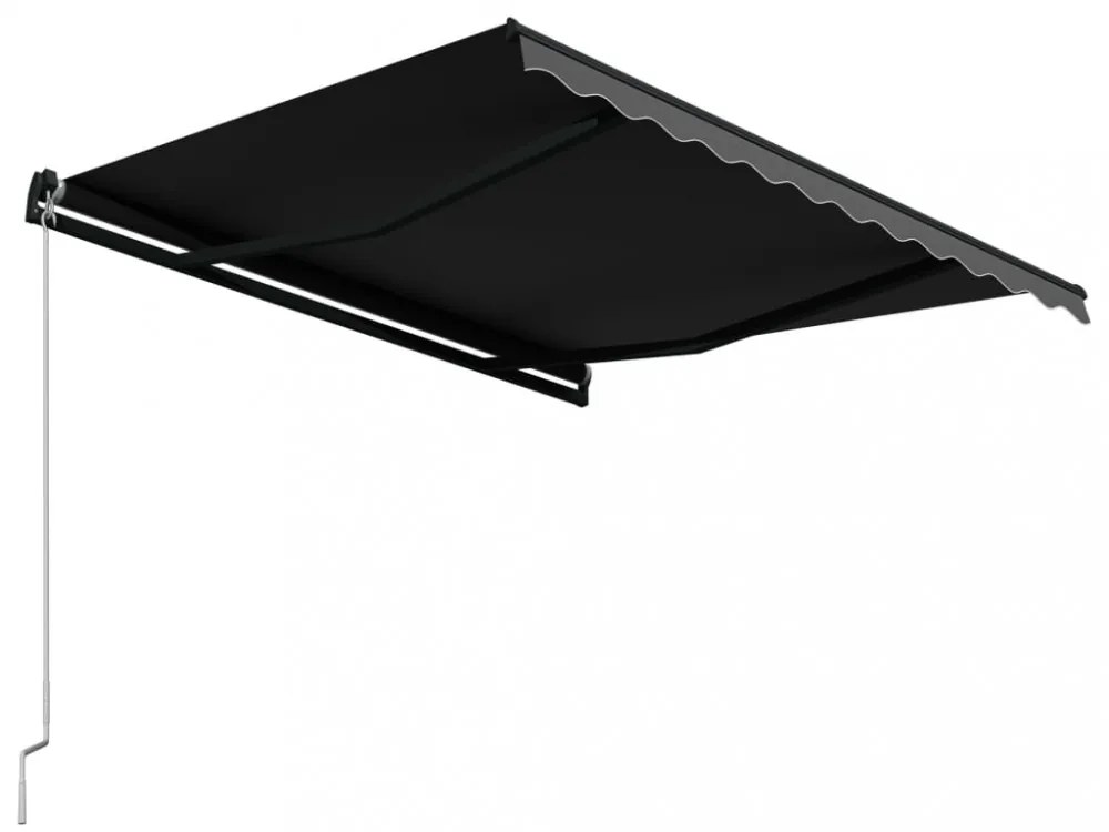 antracitszürke kézzel behúzható napellenző 350 x 250 cm