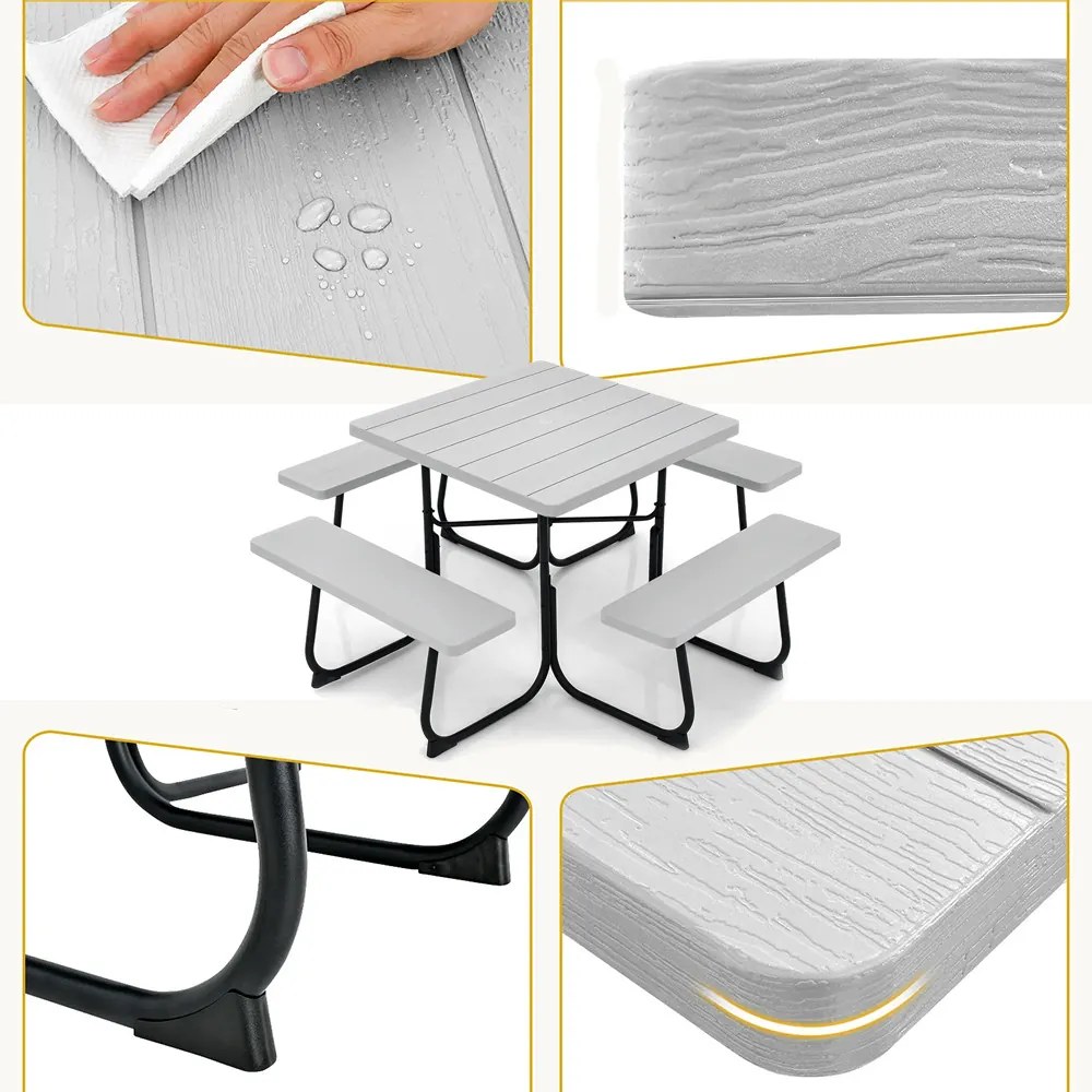 4 személyes piknik asztal napernyőtartóval