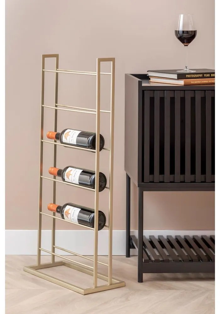 Aranyszínű fém bortartó polcos állvány, palackok száma 5 38x84,5x20 cm Single Floor – PT LIVING