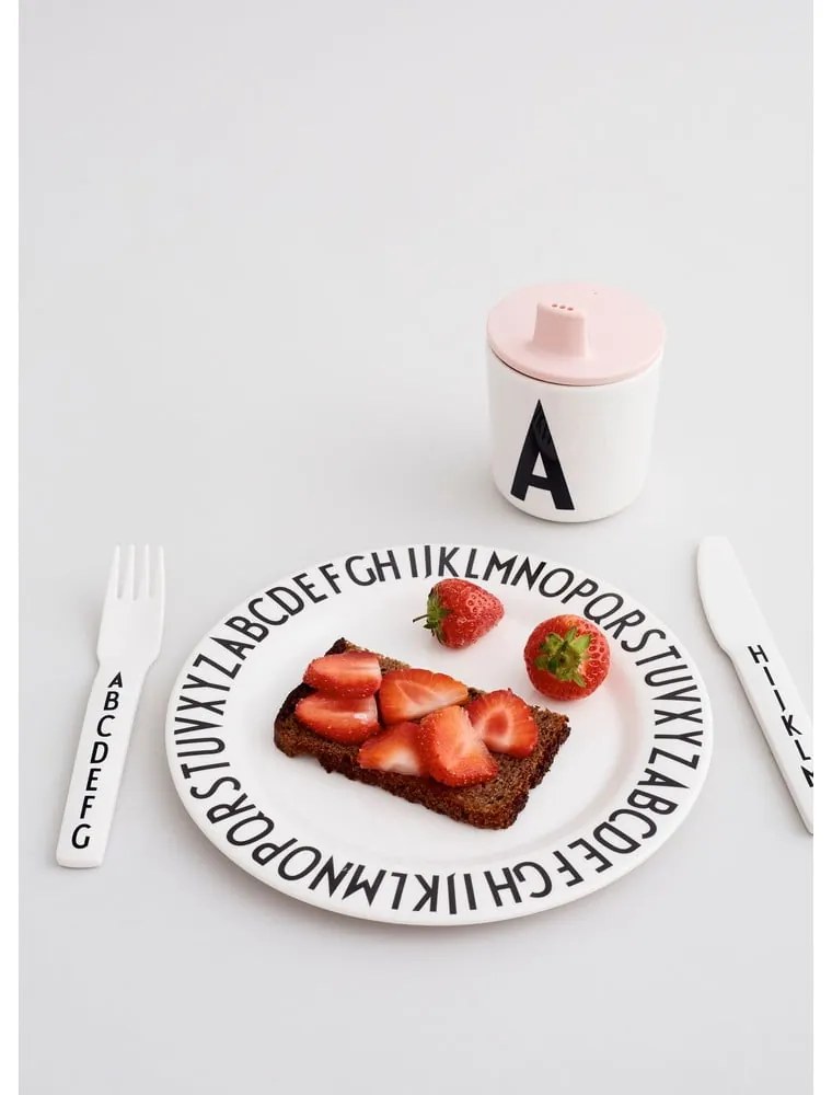 4 db-os fehér gyerek evőeszköz készlet - Design Letters