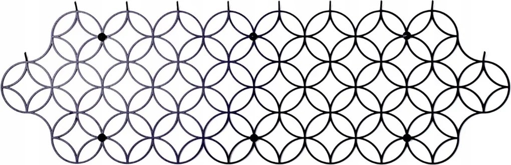 Vízszintes akasztó fekete modern fém loft előszobába Holo L XX