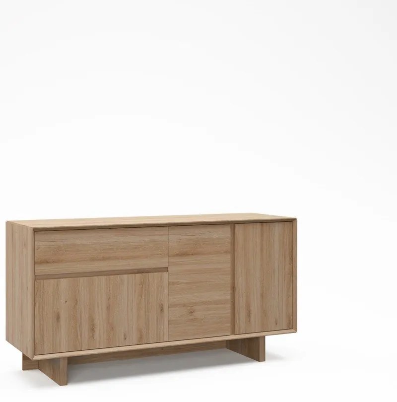 Natúr színű komód tölgyfa dekorral 146x76x45 cm Carpi – Marckeric