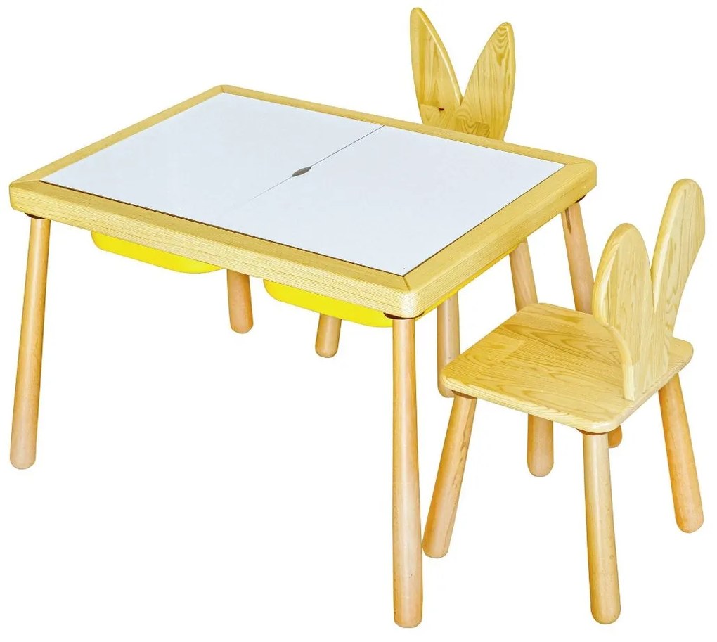 Gyerekasztal székekkel Table and 2 Chairs - Yellow