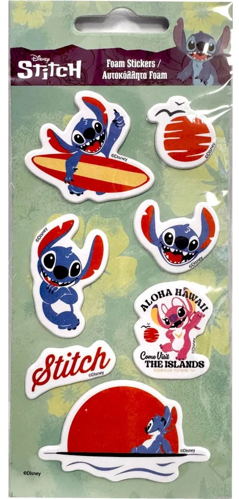 Disney Lilo és Stitch, A csillagkutya The Islands pufi szivacs matrica szett