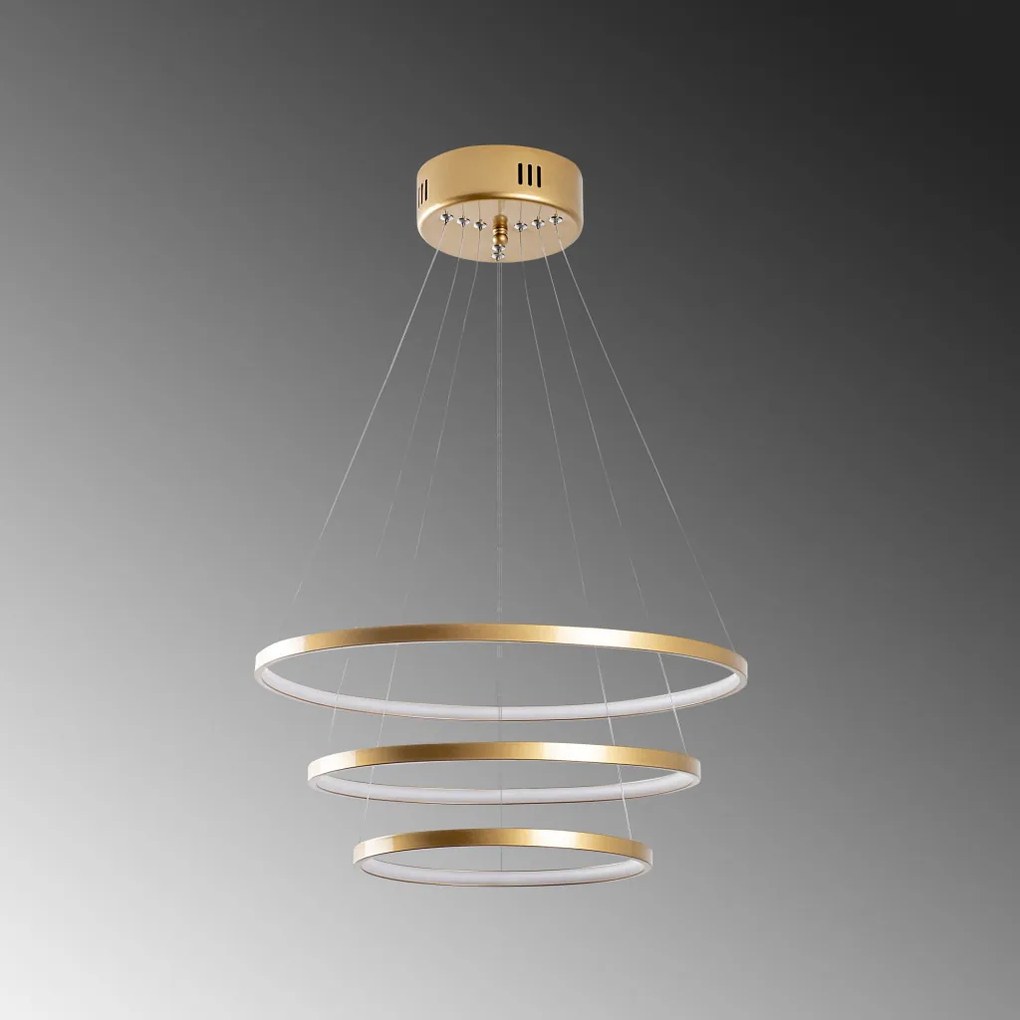 Simit 13700 arany fém LED függőlámpa, 50 x 50 cm