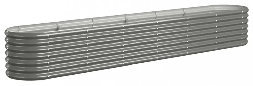 szürke horganyzott acél kerti magaságyás 260x40x36 cm