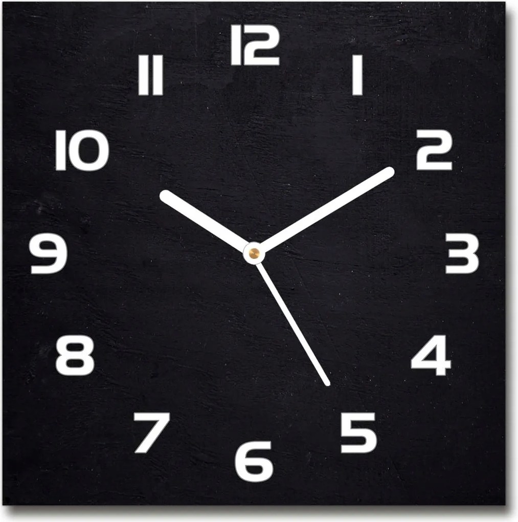 Üveg falióra szögletes fekete tábla 30x30 cm