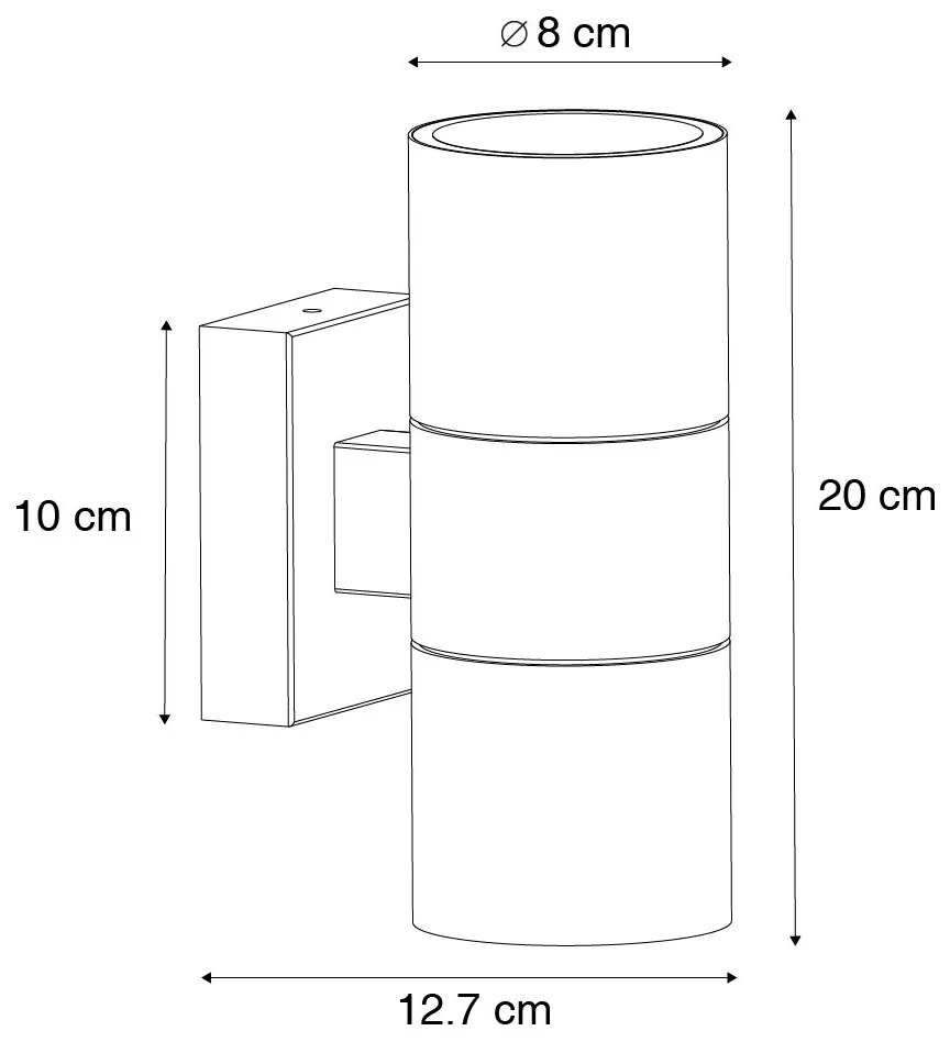 Modern kültéri fali lámpa fekete 2-lámpás AR70 IP44 - Duo