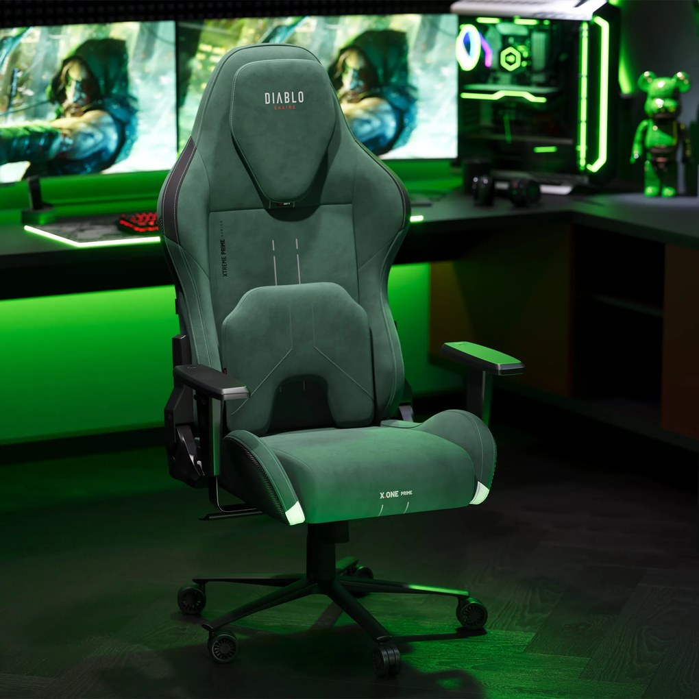 Gamer szék zöld Normal Size: Diablo X-One Prime Forest Green