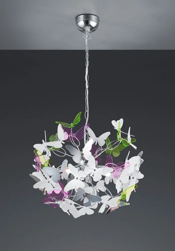 Gyerek függőlámpa műanyag búrával ø 50 cm Butterfly – Reality