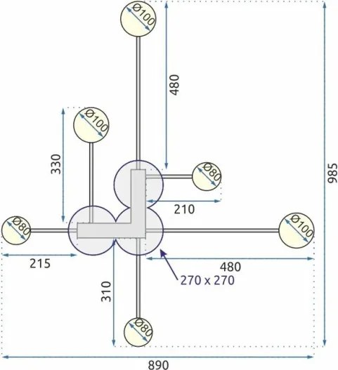 MORETTI MO5834 GALAXY Modern LED Mennyezeti Lámpa LED IP20