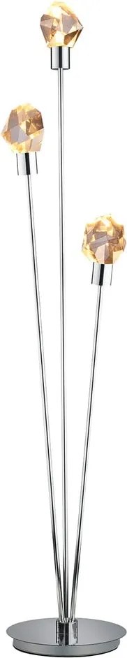 Ezüstszínű LED állólámpa üveg búrával (magasság 150 cm) Verano – Trio Select