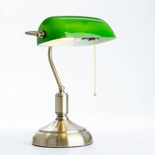 Brilagi - BANK OFFICE asztali lámpa 1xE27/60W/230V réz/zöld