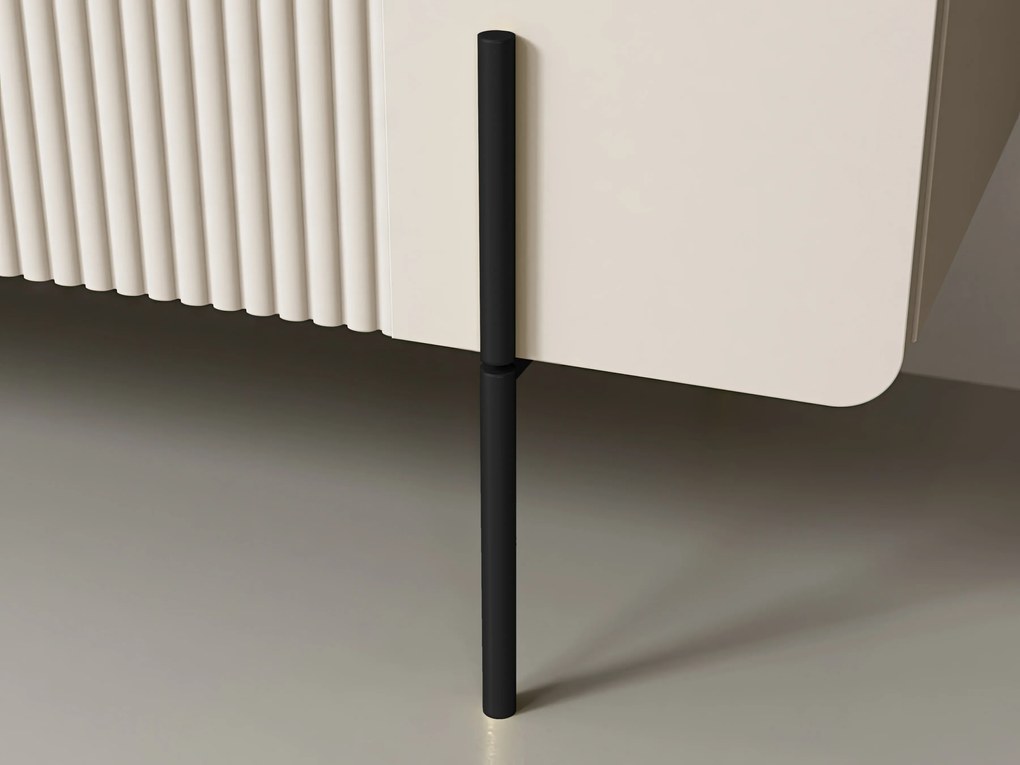 Malmi asztal fiokokkal és fém lábakkal - kasmír / fekete bianca / fekete lábak