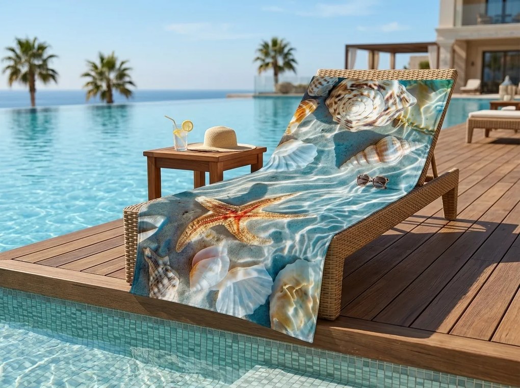 Gyorsan száradó CORALIA színes strand fürdőlepedő 70 x 140 cm, 100% mikroszál
