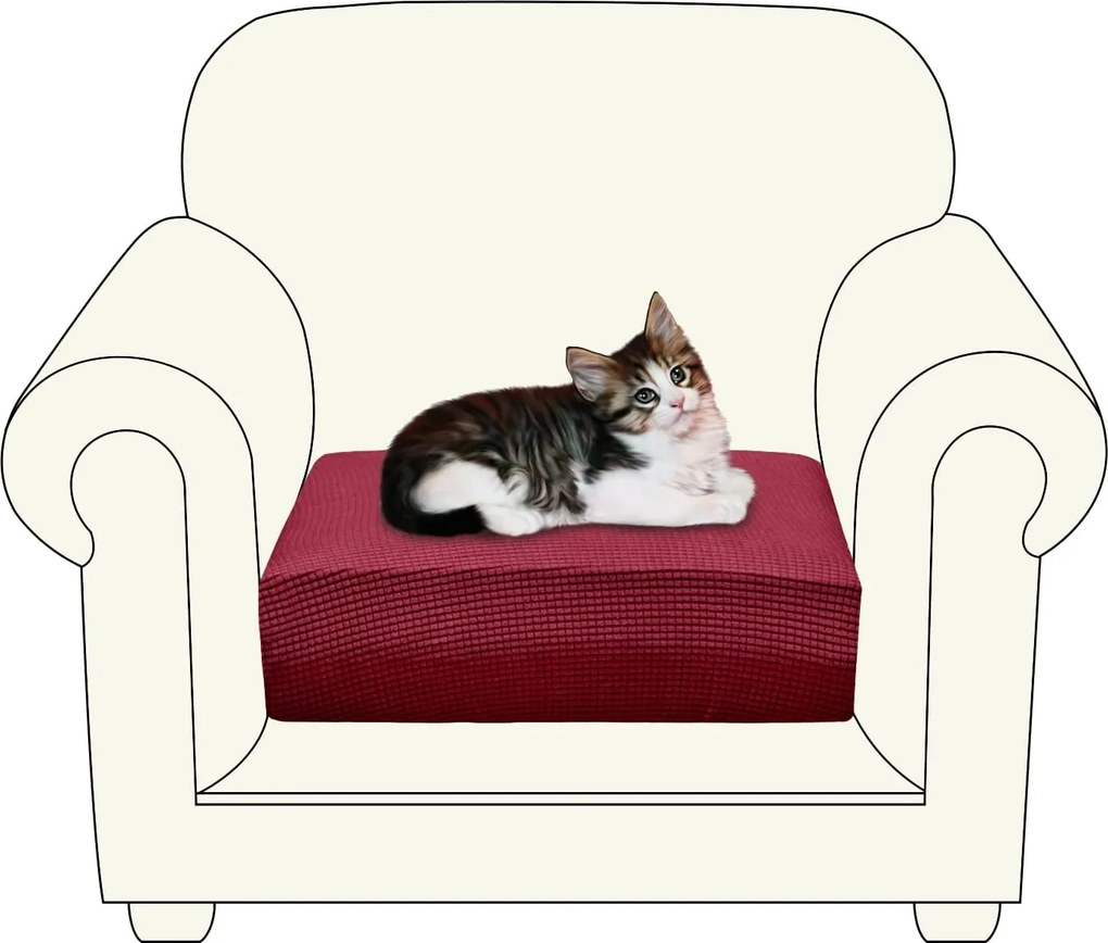 Kanapé huzat 1 személyes univerzális nyújtható bordó kanapé