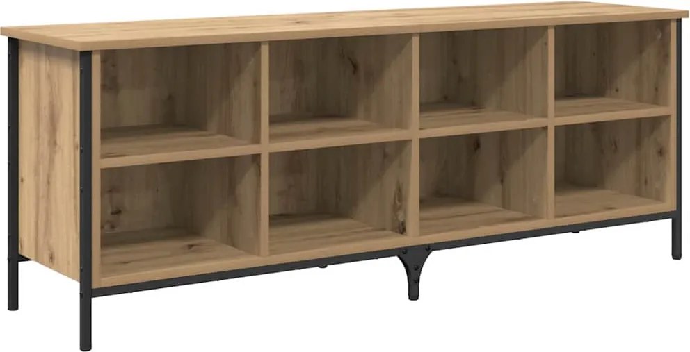 vidaXL Cipőszekrény Artisan tölgy 131 x 35 x 50 cm Műszaki fa és vas