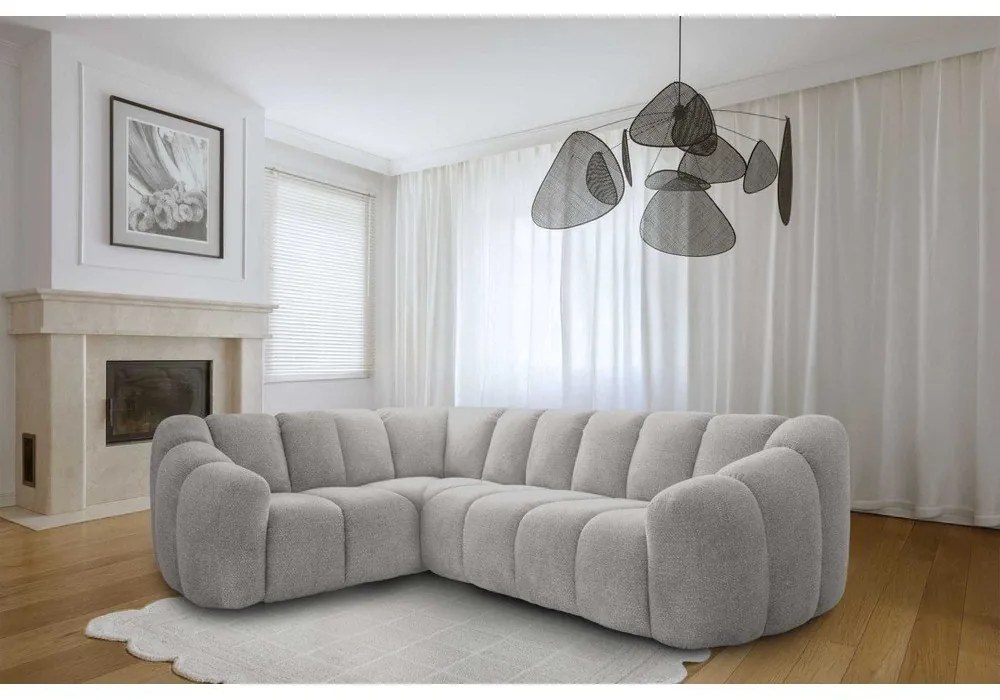 Világosszürke sarokkanapé (bal oldali-L alakú) Shell – Miuform