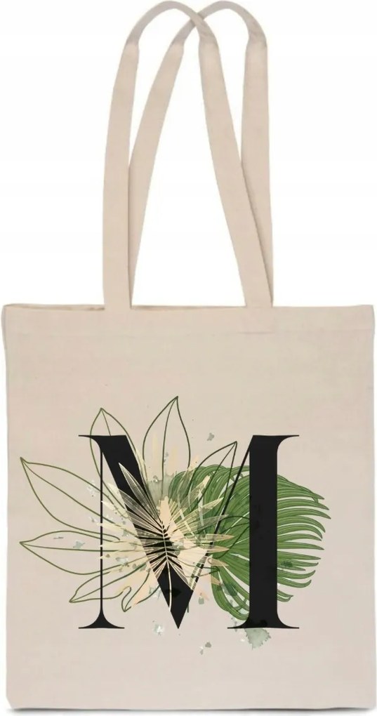 Öko Táska Pamut ekrü M betűvel Maja Márta Magdolna TT_365_e