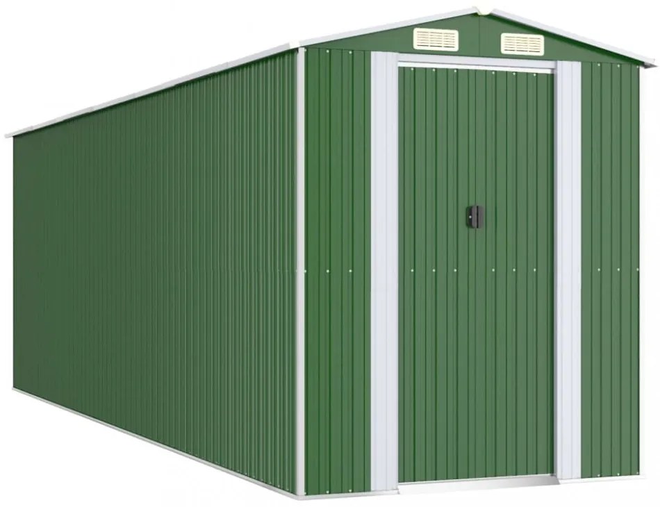 zöld horganyzott acél kerti fészer 192x606x223 cm