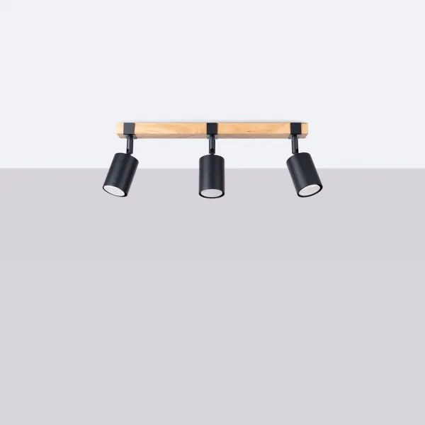 Sollux SL.1345 - Spotlámpa FAGER 3xGU10/10W/230V fekete