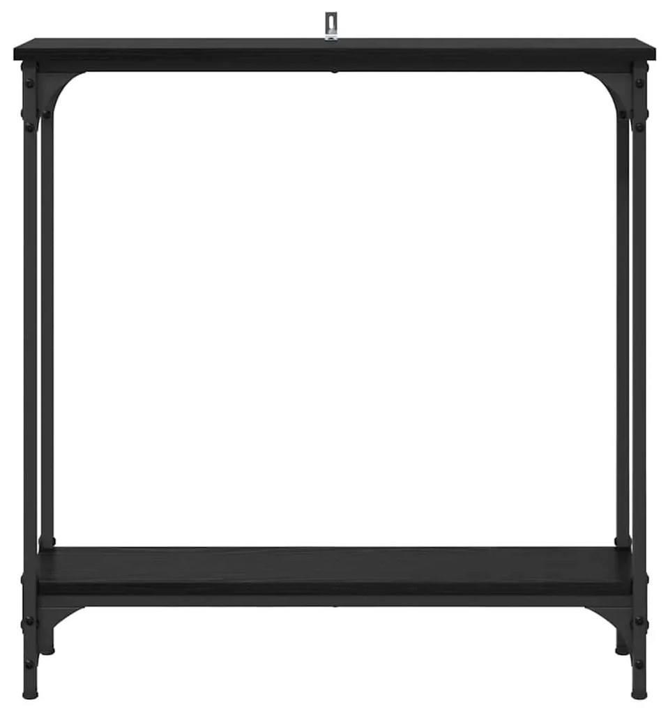 vidaXL Konzolasztal polcokkal Fekete tölgy 75 x 22,5 x 75 cm Faanyag