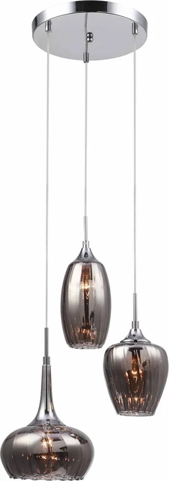 ITALUX MDM2289-3A MARANO Többágú Függesztett Lámpa Króm, Fekete E14 IP20