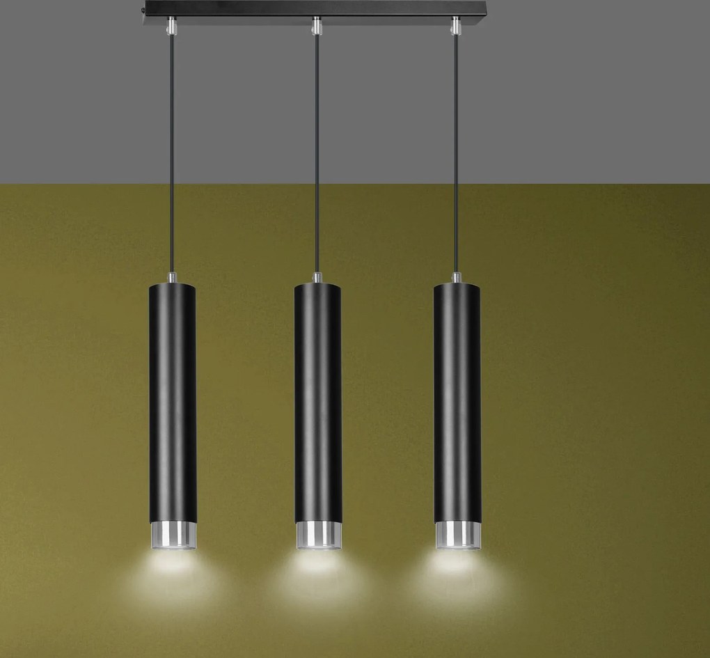 Emibig modern függeszték kibo króm fekete emi643/3