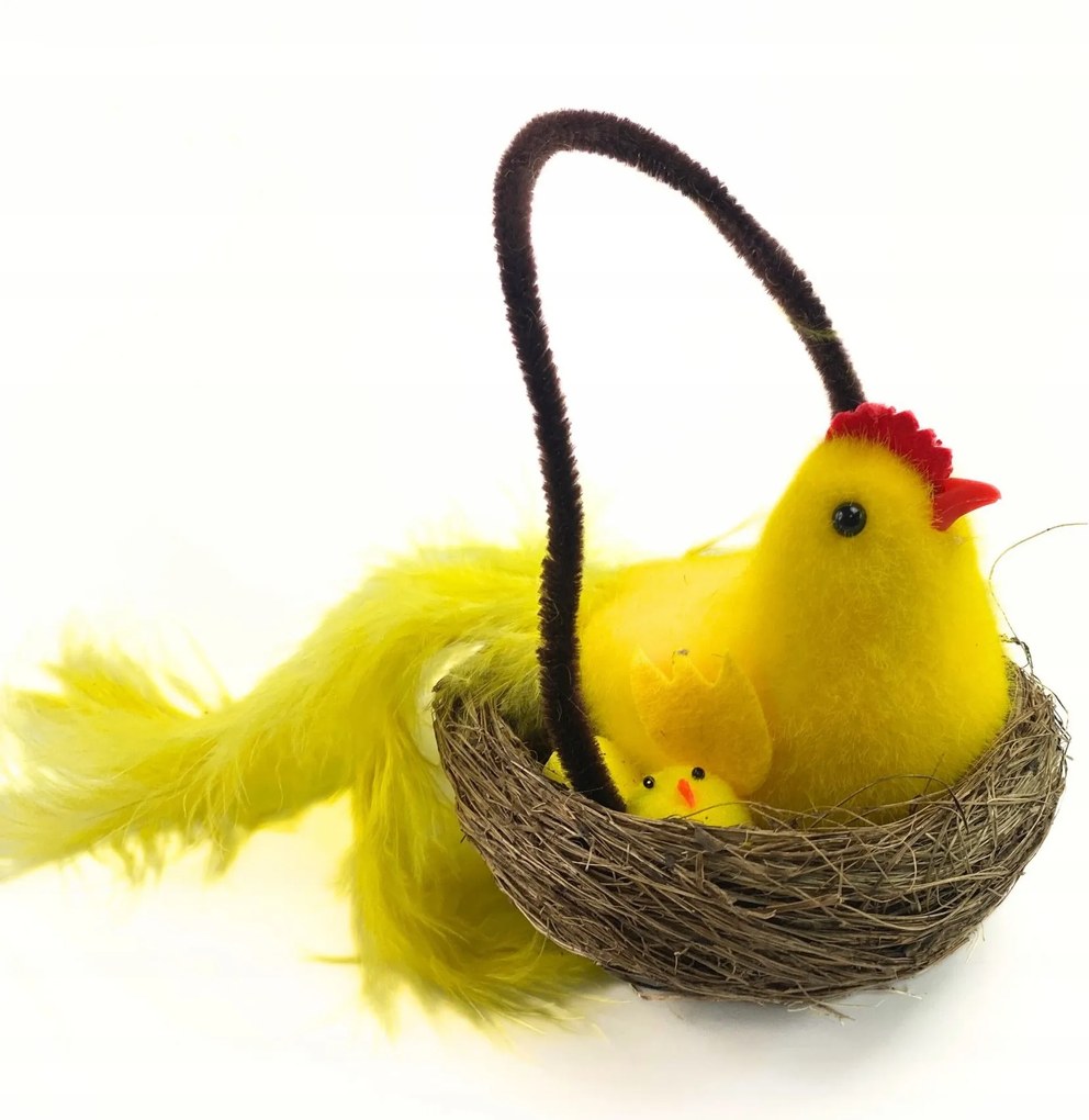 Húsvéti Dekoráció Tyúk A Kosárban