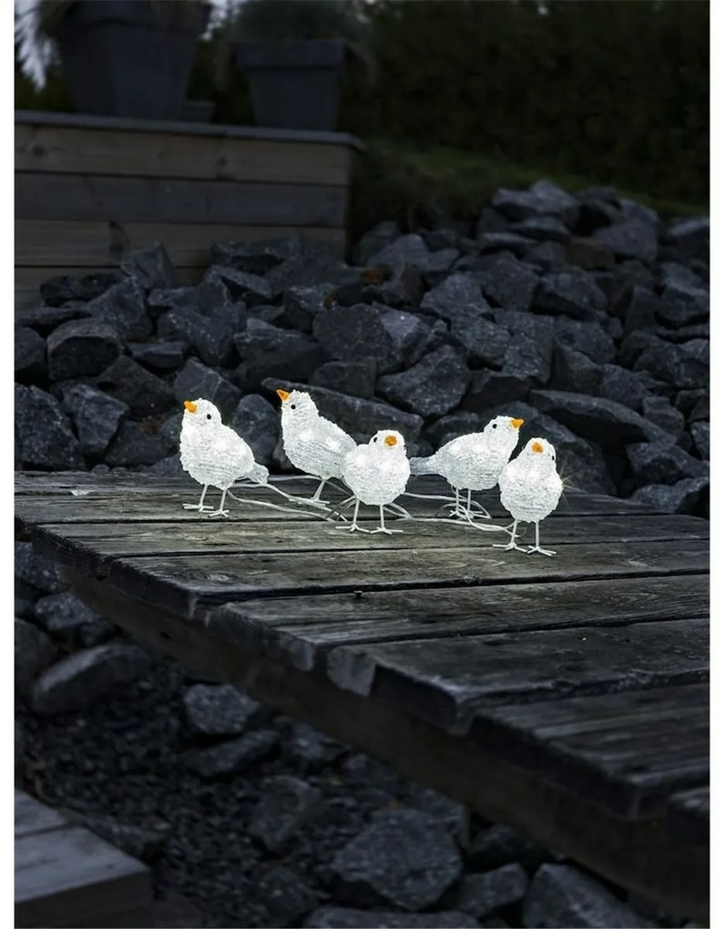 Karácsonyi kültéri dekoráció Madarak, 40 LED, 5 db
