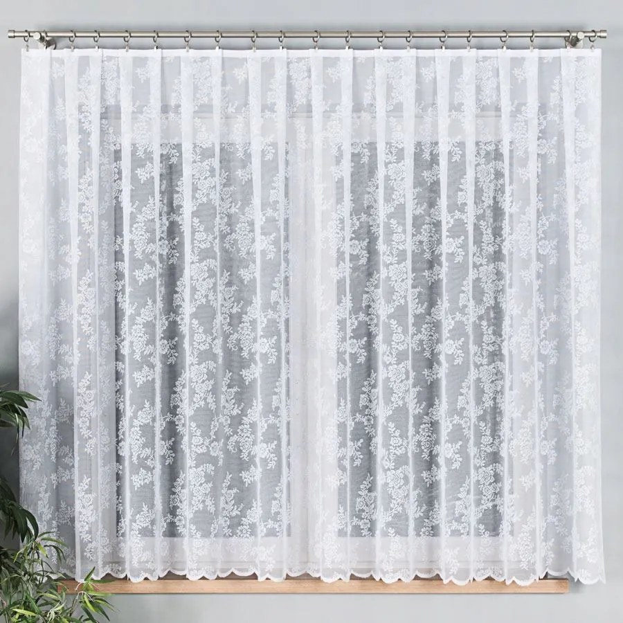 Jacquard Szalagfüggöny, Hosszú Apró Virágok 390cm széles x 140 cm