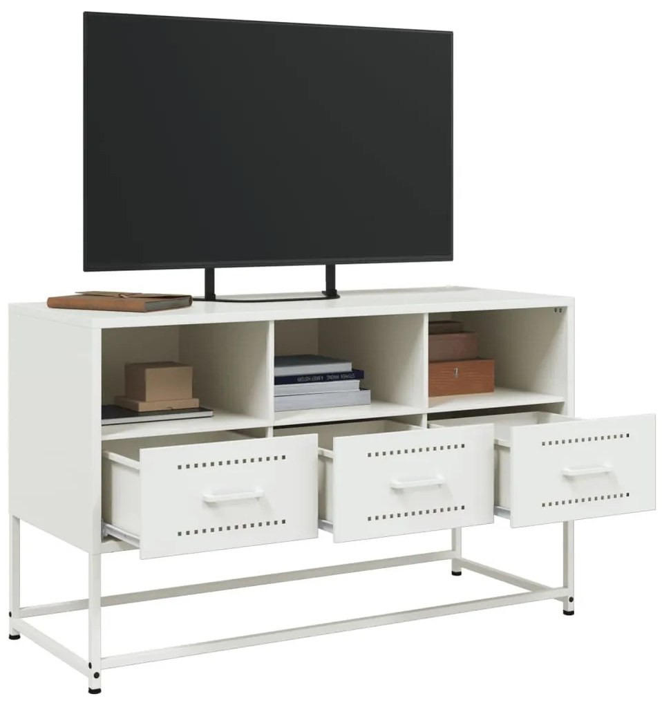 fehér acél TV-szekrény 100,5x39x60,5 cm
