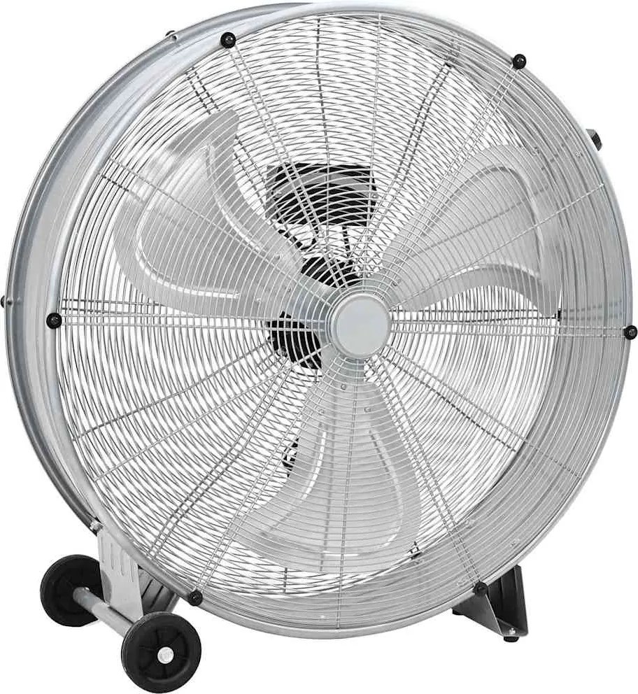 vidaXL Dobventilátor kerékkel Ezüst 79 x 37 x 82 cm Alumínium