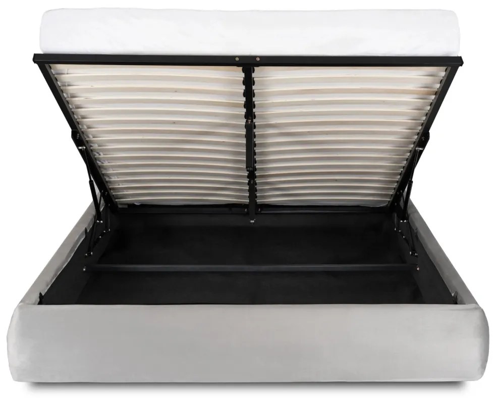 Franciaágy Szürke Bouclé Kárpittal. Ágyneműtartóval. 180x200 BRISTOL