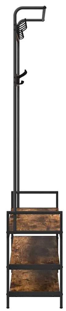 Kabáthorog polcokkal Füstölt tölgy 95 x 34 x 184 cm Faanyag