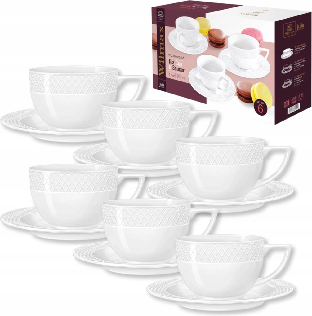 6 db-os Porcelán kávéscsésze szett ajándék 240 ml Wilmax