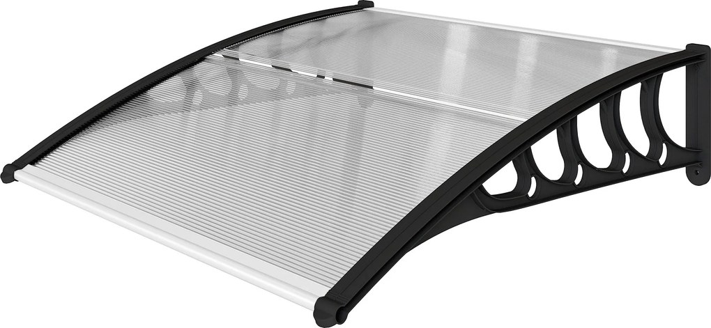 Outsunny Ferde Típusú Napernyő Elülső Ajtóra 103 x 96,5 x 27 cm UV Védelemmel, Esővédő, Napvédő Kültéri Alumínium Átlátszó | Aosom