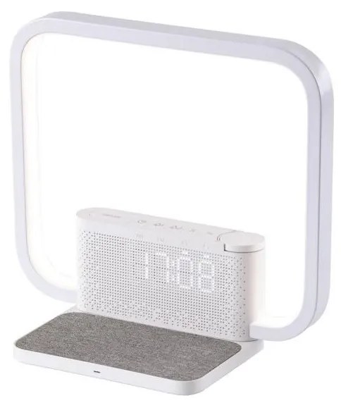 Immax 08994L - LED Dimmelhető asztali lámpa ébresztőórával és töltővel 18W/230V fehér