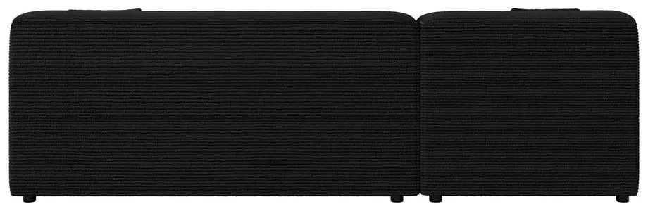 Fekete kordbársony sarokkanapé (bal oldali-heverő résszel) Martin – Ropez