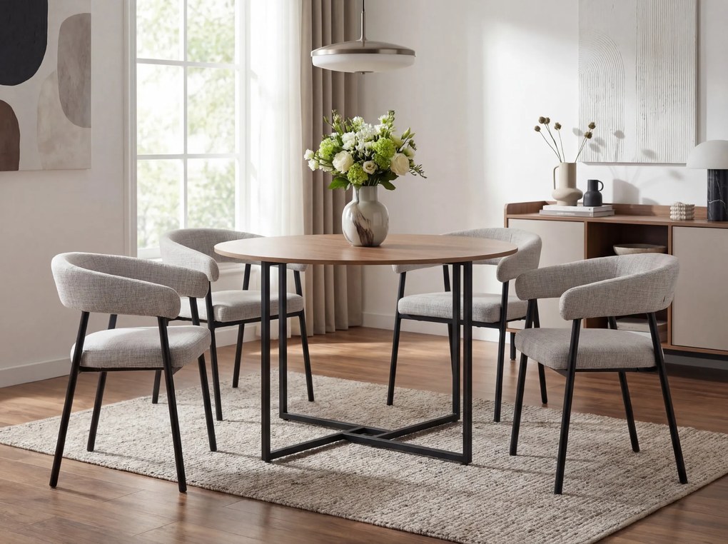 Étkezőszék KATANA fekete lábakkal, szürke