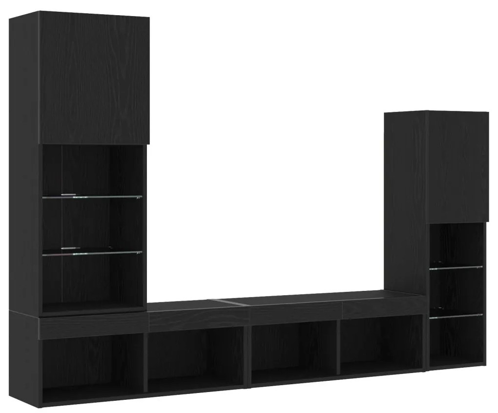 LED TV Szekrény Fekete tölgy 30.5x30x102 cm Műanyag