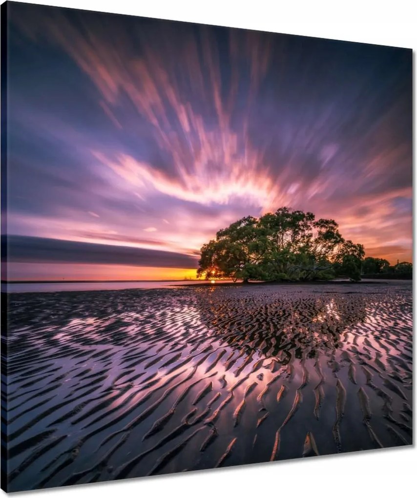 Vászonkép 60x60 Gyönyörű lila tájkép