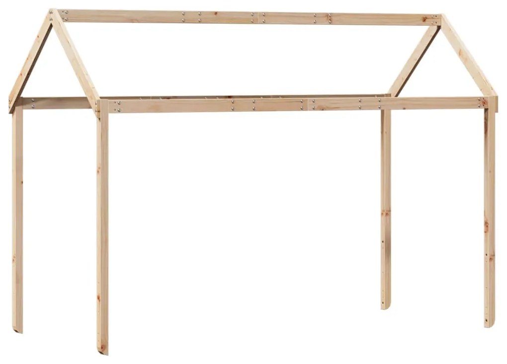 tömör fenyőfa magasított ágy tetővel 90 x 190 cm