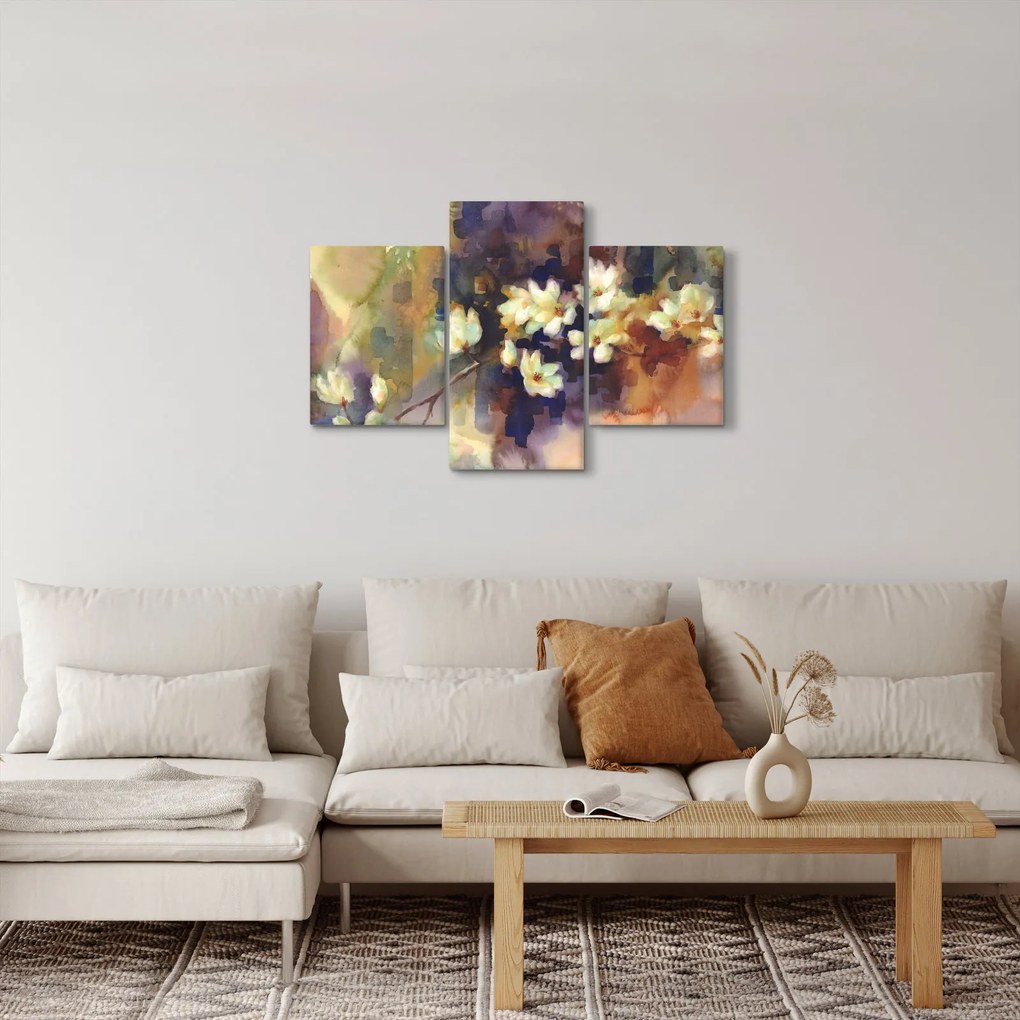 Kép - fehér magnólia, festmény (90x60 cm)