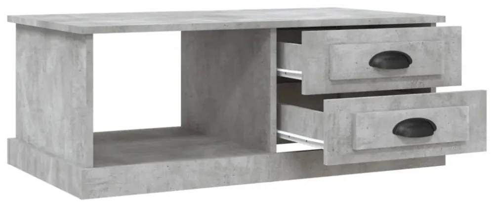 betonszürke szerelt fa dohányzóasztal 90 x 50 x 35 cm