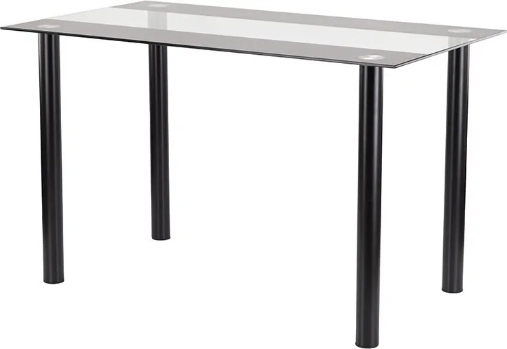 Riona 120 cm szögletes üveg étkezőasztal fekete